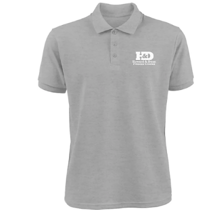 Custom Screen Printed Men's 50/50 Polo Shirt - Heather Gray 