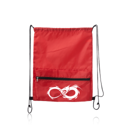 Custom Augusta Drawstring Backpacks with Front Pocket - Red