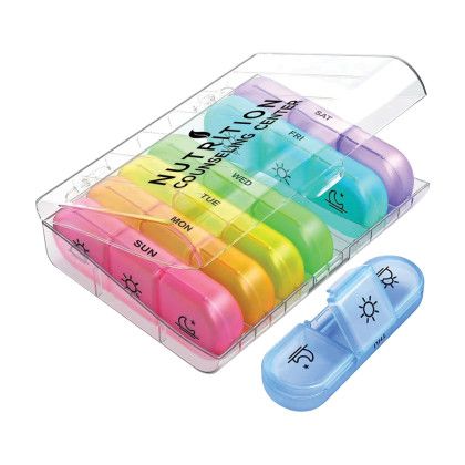 Custom Clear/Rainbow Travel Pill Container - Clear