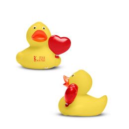 Custom Heart Rubber Duck - Yellow