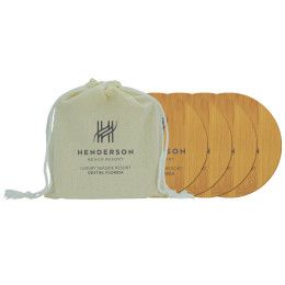 Custom Round Bamboo Coaster Kit - Off white