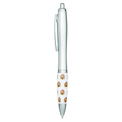 Custom Real Estate House Ballpoint Pen - Silver - Side view