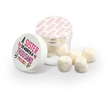 Custom 1 oz. Jar of After Dinner Mints - White open view Custom 1 oz. Jar of After Dinner Mints - White open view