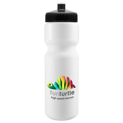 Custom Journey Bike Bottle - 28 oz. - White With Black Lid 