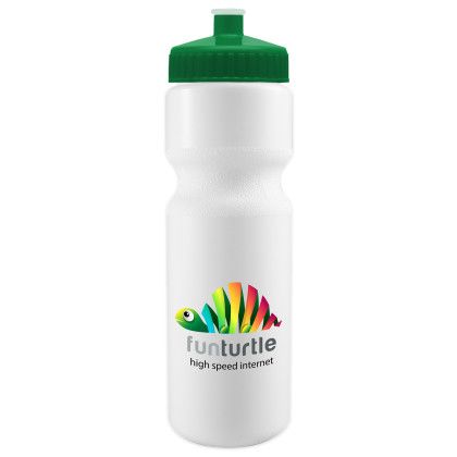 Custom Journey Bike Bottle - 28 oz. - White With Green Lid 