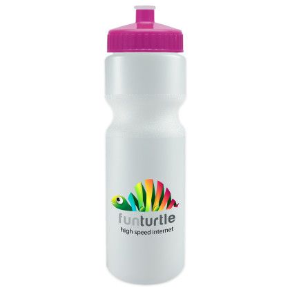 Custom Journey Bike Bottle - 28 oz. - Frost With Hot Pink Lid 