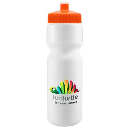 Custom Journey Bike Bottle - 28 oz. - White with Orange Lid 