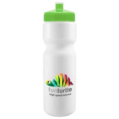 Custom Journey Bike Bottle - 28 oz. - White with Lime Green Lid 