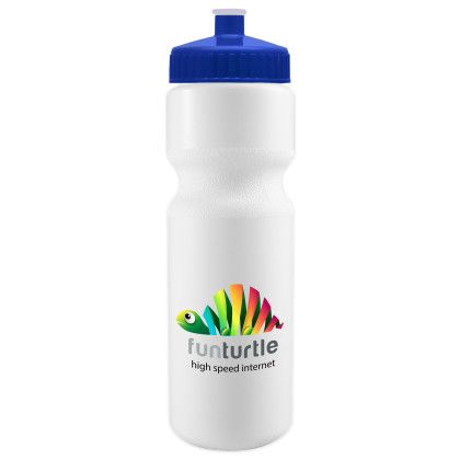 Custom Journey Bike Bottle - 28 oz. - White with Royal Blue Lid 