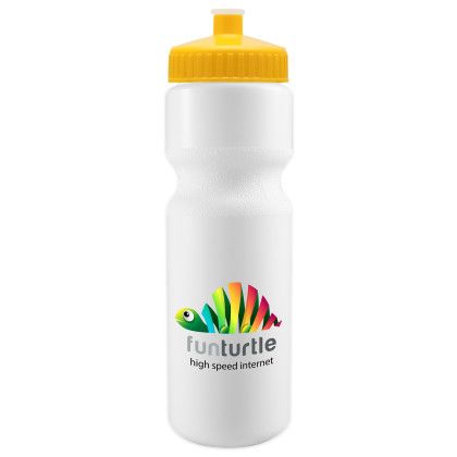 Custom Journey Bike Bottle - 28 oz. - White with Yellow Lid 