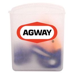 Custom Silicone Earplugs With Blue Nylon Cord and Clear Clip Case - Orange