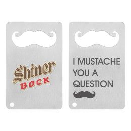 Custom Mustache Credit Card Bottle Opener Custom Mustache Credit Card Bottle Opener