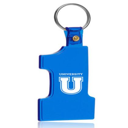 Custom Number 1 Soft Keychains - Transparent Blue Custom Number 1 Soft Keychains - Transparent Blue