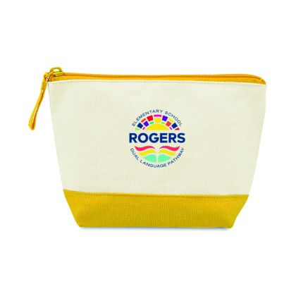 Custom Canvas Zippered Pouch - Yellow