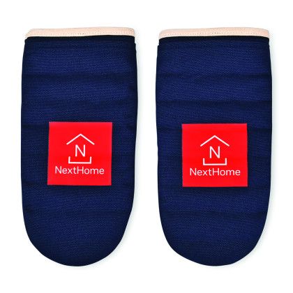 Custom La Cuisine Recycled Cotton Oven Mitt Set - AWARE - Navy
