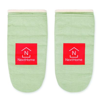 Custom La Cuisine Recycled Cotton Oven Mitt Set - AWARE - Light Grey