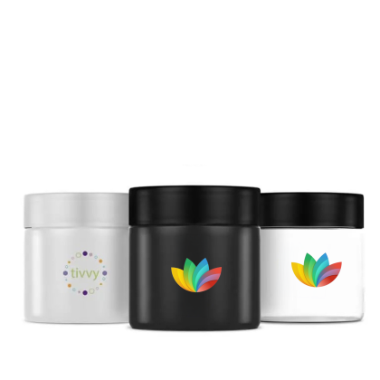 Custom Glass Jar  4 oz - All Colors 