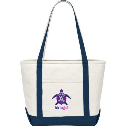 Classic Cotton Canvas Boat Tote - Blue