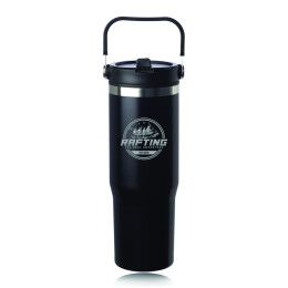 Custom Bayview 30 oz. Stainless Steel Travel Mug with Plastic Liner - Black