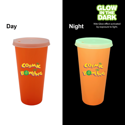 Custom Neon Orange 26 oz. Tumbler with Lid
