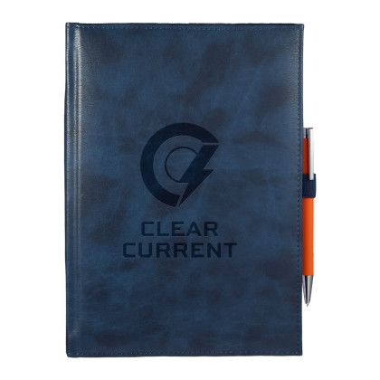 Custom Debossed 7 x 10 Morano Large Journal - Navy 
