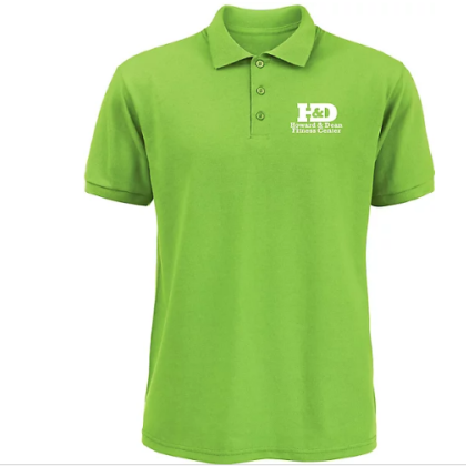Custom Screen Printed Men's 50/50 Polo Shirt - Lime Green 