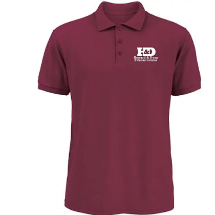Custom Screen Printed Men's 50/50 Polo Shirt - Maroon Red 