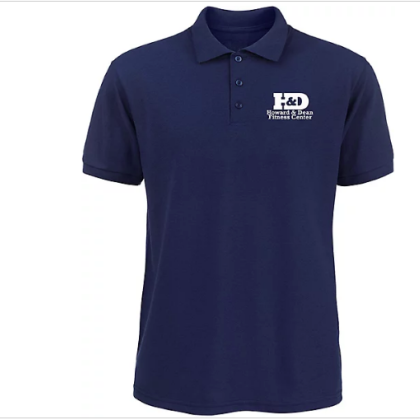 Custom Screen Printed Men's 50/50 Polo Shirt - Navy Blue 