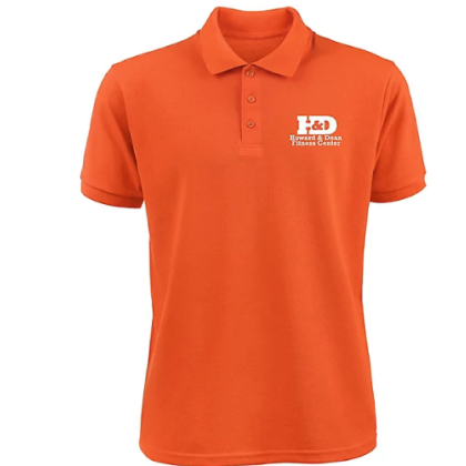 Custom Screen Printed Men's 50/50 Polo Shirt - Orange 