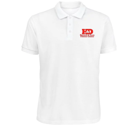 Custom Screen Printed Men's 50/50 Polo Shirt - White 
