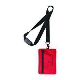 Custom Rally Recycled ID Pouch Lanyard - Red
