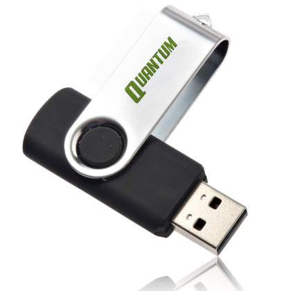 Custom 8GB Swivel USB Flash Drives - Black