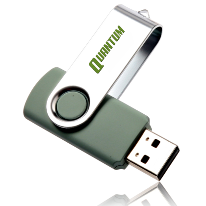 Custom 8GB Swivel USB Flash Drives - Grey