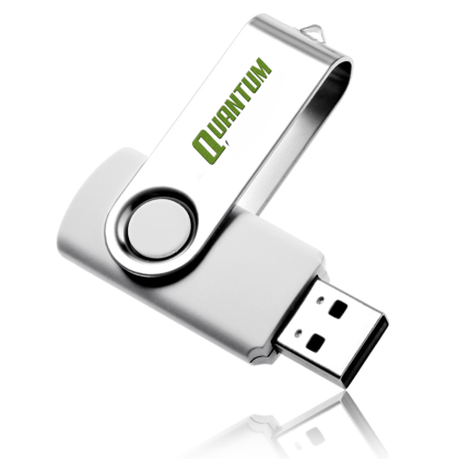 Custom 8GB Swivel USB Flash Drives - Silver 