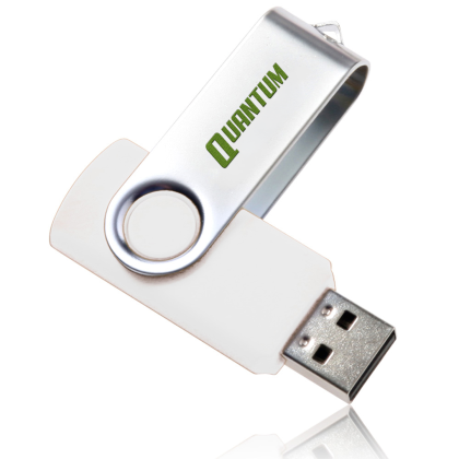 Custom 8GB Swivel USB Flash Drives - White