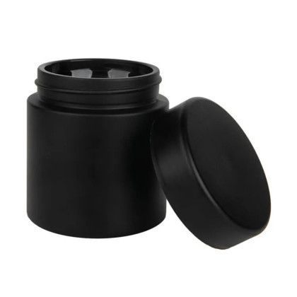 Custom Glass Jar  3 oz (1/8th)  With Label - Matte Black