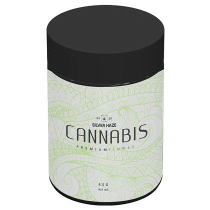 Custom Glass Jar  4 oz  With Label - Matte Black