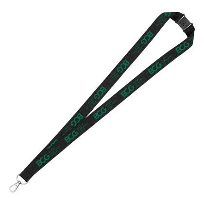 Custom 3/4" Eco Friendly RPET Lanyard with Safety Breakaway - Black