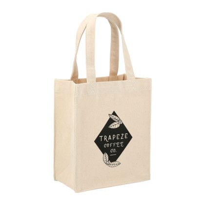 Custom Mini 10 oz Cotton Gift Tote - Side View 