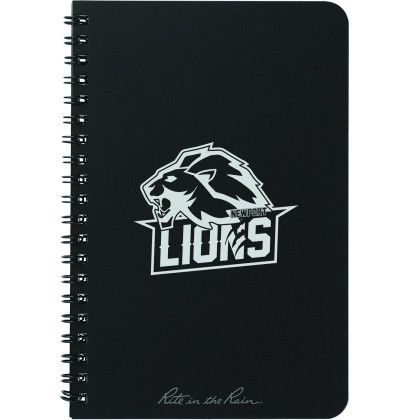 Custom 4.6" x 7" Rite in the Rain Side Spiral Notebook  - Black 