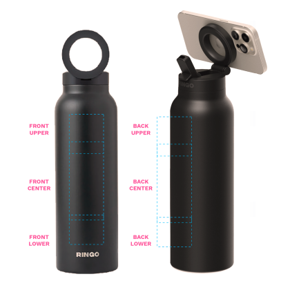 Custom Ringo Pro Water Bottle - Imprint Locations