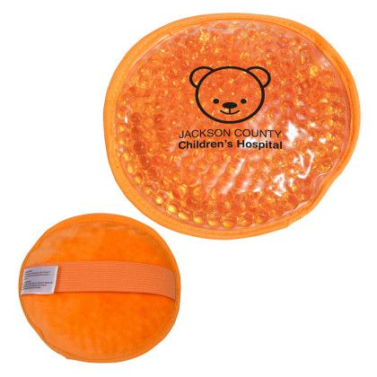 Custom Plush Round Hot/Cold Pack - Pastel Orange Custom Plush Round Hot/Cold Pack - Pastel Orange