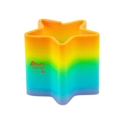 Custom Star Shape Spring Thing Toy - Rainbow - Front view