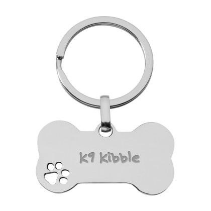 Custom Pet Bone Shape Keychain - Silver Custom Pet Bone Shape Keychain - Silver
