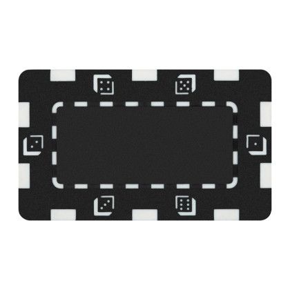 Custom Rectangular Dice Poker Chip Plaque - Black