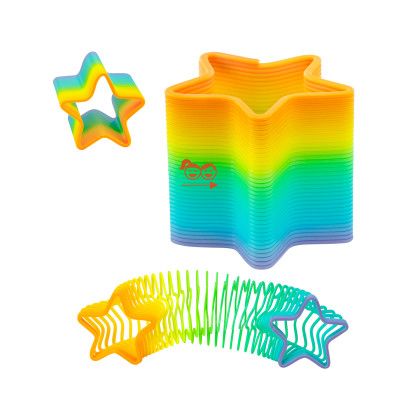 Custom Star Shape Spring Thing Toy - Rainbow