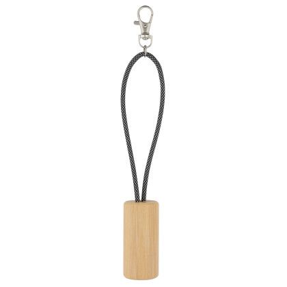 Custom Bamboo Concealer Cable Key Tag - Black close view