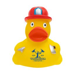Custom Firefighter Safety Rubber Duck - Yellow