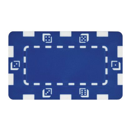 Custom Rectangular Dice Poker Chip Plaque - Blue