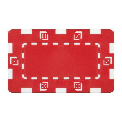 Custom Rectangular Dice Poker Chip Plaque - Red